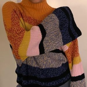 Current Elliot cropped multi colored sweater.